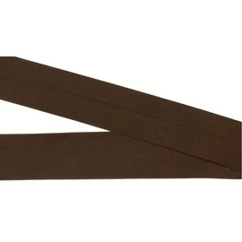 Großhandel für Schneiderbedarf 5 m Cotton Bias Binding Dark Brown 30 mm Pre-folded