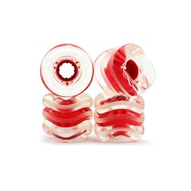 Shark Wheel 60mm 78a Skateboard Wheels, Clear with Red Hub - Hidecomply Signature Team Rider Series