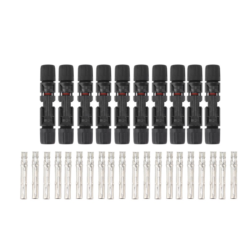 10 Sets Solar Panel Cable Connectors Waterproof Dustproof UV Resistant