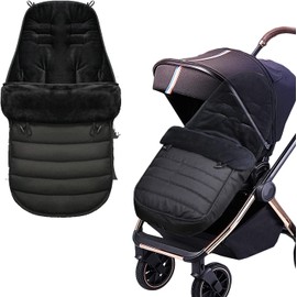 Pushchair Footmuff,Baby Stroller Cosy Toes Liner Buggy Padded,Universal Baby Sleeping Bag Footmuff,Windproof Warm Thick Cotton Pad Fitting for Pushchairs Strollers Prams Buggy, Black