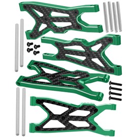 RCMYou RC Suspension Arms A Arms Upgrades Part for 1/8 Typhon 3S BLX,1/10 Big Rock 3S BLX V3,Aluminum Front Rear Suspension A-Arms Hops up,Green