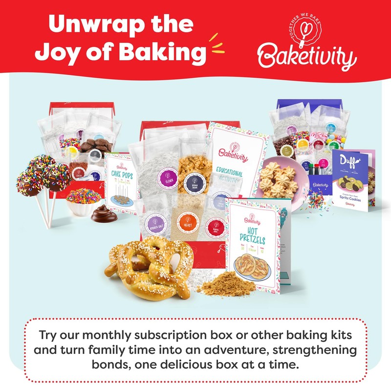 Baketivity Kids Baking Set, Meal Cooking Party Supply Kit for