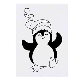 'Christmas Penguin' Temporary Tattoo - Water Resistant, Skin-Safe, Non-Toxic Transfer (TO00025257)
