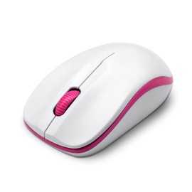 Dynamode Wireless Mouse with Mini USB Receiver - Optical Cordless Mouse for Laptop, Computer, Macbook, Gaming, Working - 2.4Ghz Small Silent White/Pink Portable Mouse Up To 10m with USB Adaptor