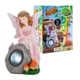 VFM - Enchanted Pink Solar Fairy On Rock Garden Light