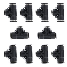 Beduan Push to Connect Air Fitting, 6mm Tube OD Pneumatic Tee Union Fitting Push Lock(Pack of 10)
