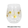 Trendware Honeycomb Plastic Stemless Wine Glasses, 6 Count