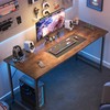 Huuger Computer Desk, 55 Inch Office Desk, Gaming Desk with