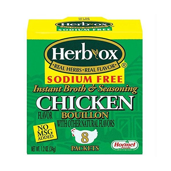 Herb-Ox Bouillon Chicken Instant Broth and Seasoning, 1.2 oz, 8 Count (Pack of 1)