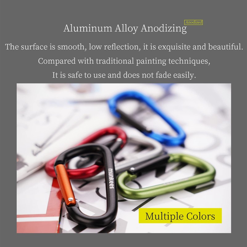 munkees Mosquetón en forma de D para llavero con hebilla