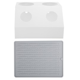 Soda Bottle Rack 2 Holes Water Bottles Drainer Stand with Draining Pad kitchen accessoryWhite