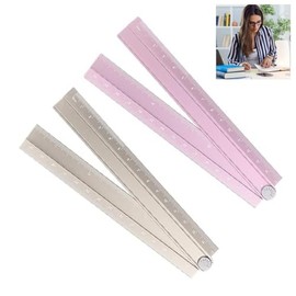 2 piezas de reglas rectas plegables de 30 cm de aleación de aluminio protractor regla plegable herramienta de medición geométrica con línea de ángulo 