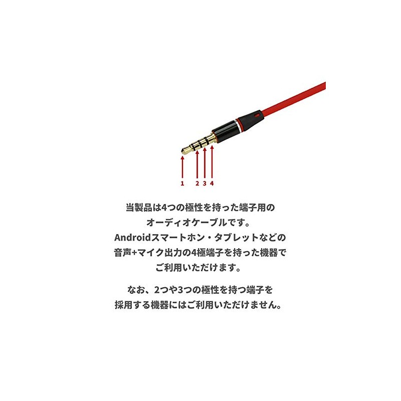 Audio Fan Audio Cable 3.5mm 4 Pole Straight Type Gold
