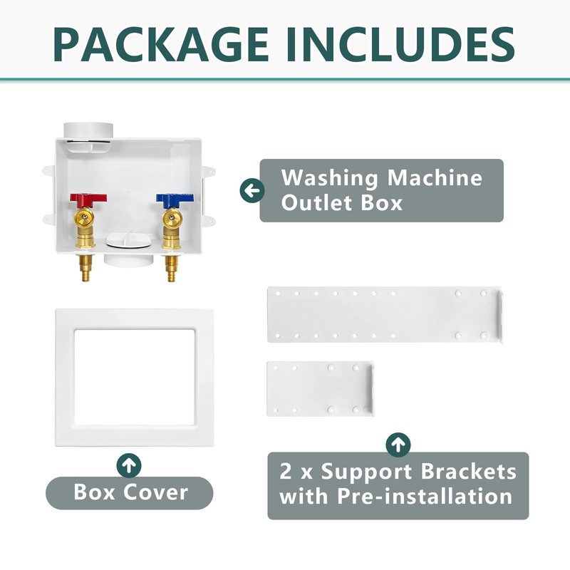 Washing Machine (Laundry) Outlet Box, Center Drain/Side Drain, Niikappu 1/2