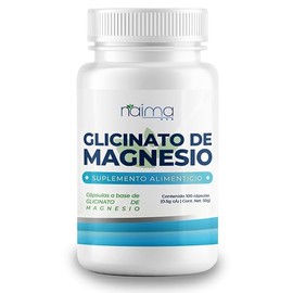NAIMA Glicinato de Magnesio 100 Cápsulas  Suplemento Alimenticio Ingredientes Naturales  Puro, Alta Absorción  Energía y Bienestar General  Sin...    