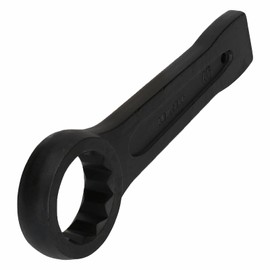 TOP-VIGOR 24 mm Slogging Ring Spanner Striking Straight Handle Box End Wrench Metric Single Ring Flat Spanner Slogging Wrenches for Various Hex Head Bolt