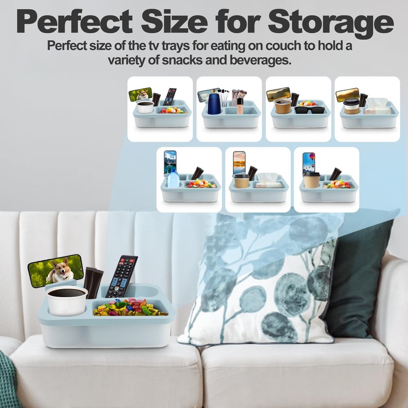 MEKOTRIN Couch Cup Holder Tray for Bed Sofa Organizer, Silicone