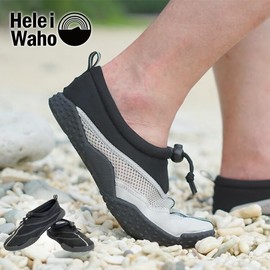 Heliwaho Marine Shoes, Water Shoes, Amphibious, Aqua Shoes, Snorkeling, Beach Shoes, Lightweight, Breathable, Snorkeling, Unisex, AWT/BK