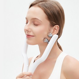 ERAN Face Roller Massage EMS Facial Massager V Line + 3rd Generation Upgrade, White / ERAN 페이스 롤러 안마 EMS 얼굴 마사지기 V라인+3세대 업그레이드, 화이트