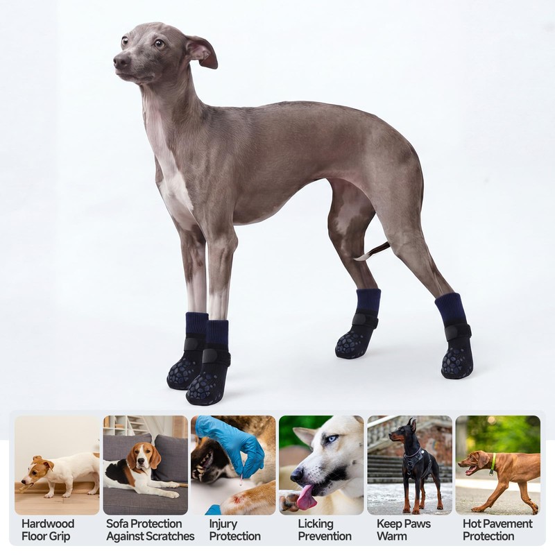 PUMYPOREITY 2 Pairs Anti Scratch Socks for Cats, Soft Paw