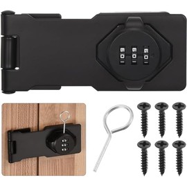 Cerraduras de Cerrojo con Contraseña, Pasador para Puerta, Cerradura de Combinación Giratoria Mecánica, para Puertas Pequeñas Empotradas, Gabinete, Clóset, Puerta Doble Plegable, Cajón (Negro)