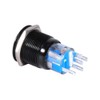 LED Button Switch, 19mm 12V LED ON/OFF Black Waterproof Self-locking