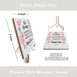 Thank You Gifts Rustic Wooden Desk Decor Inspirational Appreciation Coworker Office Gifts Farewell Gift for Women Men Boss Friends Coworker Home Office Table Tiered Tray Plaque with Wood Stand