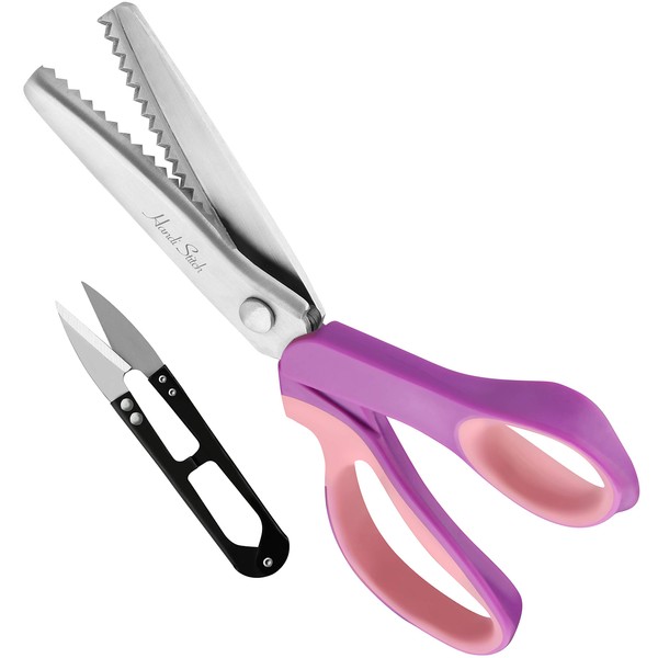 Handi Stitch Zackenschere mit Fadenschneider - Schneiderschere Stoffschere Zickzack 22,86cm