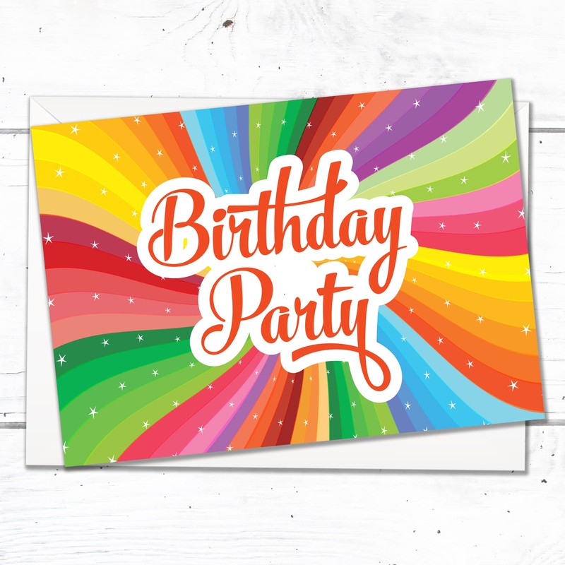 Olivia Samuel 20 x Children's Bright Unisex Birthday Party Invitations.