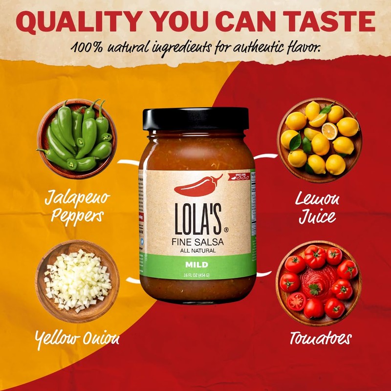 Lola’s Mild Salsa - Smooth, Savory & Slightly Spicy |