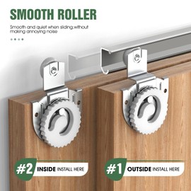 Sliding Closet Door Roller, Closet Doors Rollers Replacement, Sliding Closet Door Hardware Set for Wardrobe (Silver 8PCS)