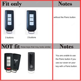 Zorratin Key Fob Cover for Mitsubishi Lancer ASX Outlander 3 Buttons