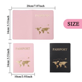 FuninCrea Passport Holder, PU Leather Passport Cover Travel Wallet with Multiple Slots, Slim Passport Wallet with Golden Pattern for Passport, Business Cards, Credit Cards, Boarding Passes (White)