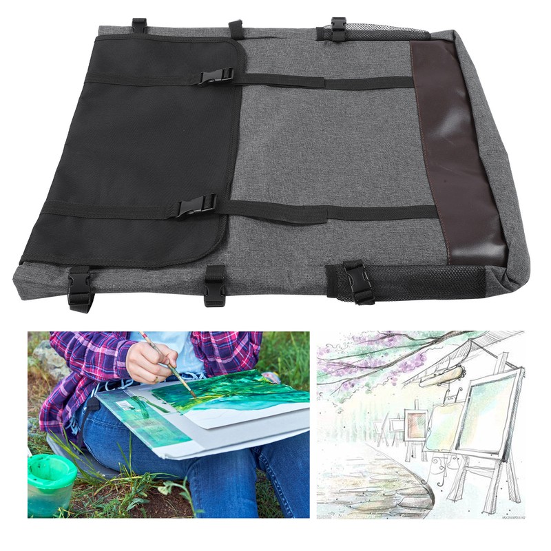 Gray Drawing Board Bag Waterproof 4K Sketchpad Backpack Large Capacity
