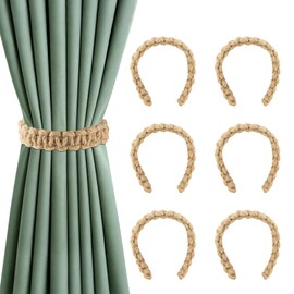 DARENYI 6 Pack Braided Curtain Tiebacks Modern Simple Curtain Tie Backs