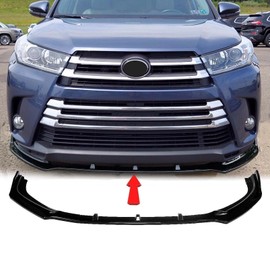 MUTUSAISI Gloss Black Front Bumper Lip Spoiler Splitter Fit For Toyota Highlander SE/LE/XLE/Hybrid/Limited 2017 2018 2019 Air Dam Chin Body Kit Accessories