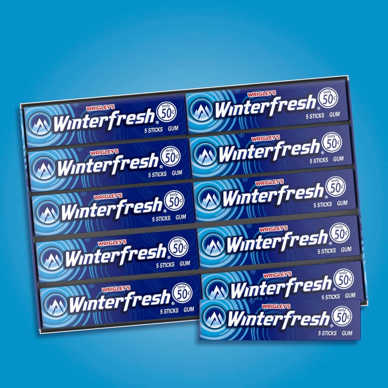 Winterfresh Wrigley's Chewing Gum Bulk Pack, 5 Sticks Per Pack