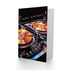 Artery8 Birthday Greeting Card Cool DJ Controller Decks Music Lover For Him Her