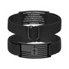 Cupimatch Christian Bracelet for Men: Black USA Flag Cross Bracelet Joshua 1:9 Engraving Bangle Adjustable Stainless Steel Elastic Sports Bracelet Patriotic Gift for Men Boys, Stainless Steel