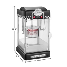 Great Northern Popcorn 83-DT5620 Northern Company GNP BlackGNP Little Bambino 2-1/2 Ounce Retro Style Popcorn Popper Machine, 2.5 Ounce, Black