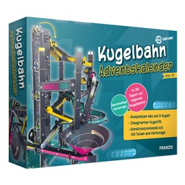 FRANZIS 67300 Marble Run Advent Calendar, 24 Days to Your Own Marble Run, Craft Set Made of Cardboard, no Plastic, Recommended from 8 Years