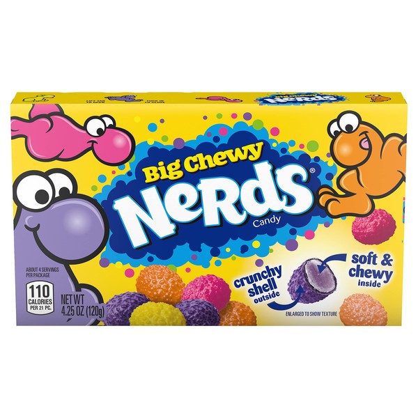 Nerds Big Chewy Candy, 4.25 Ounce Movie Theater Candy Box (Pack of 12)