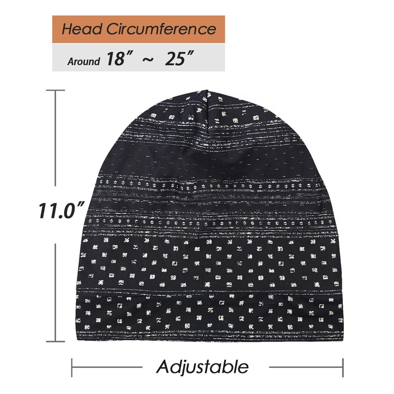 Adjustable Satin Lined Sleep Cap for Dreadlocks Curly Hair Large