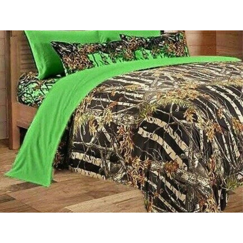 Regal Comfort BIOHAZARD GREEN CAMO SHEET SET!! TWIN SIZE BEDDING
