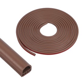 PATIKIL 3/8 Inch x 5/16 Inch x 20 ft D-Shaped Weather Stripping Door Seal Strip, Self Adhesive Silicone Seal Tape fit 5-7mm Gap for Door Frame Window, Brown