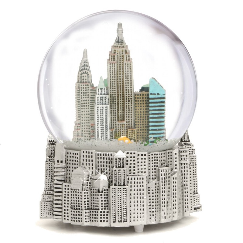 Silver Musical New York City Snow Globe, (5.5 Inch) NYC