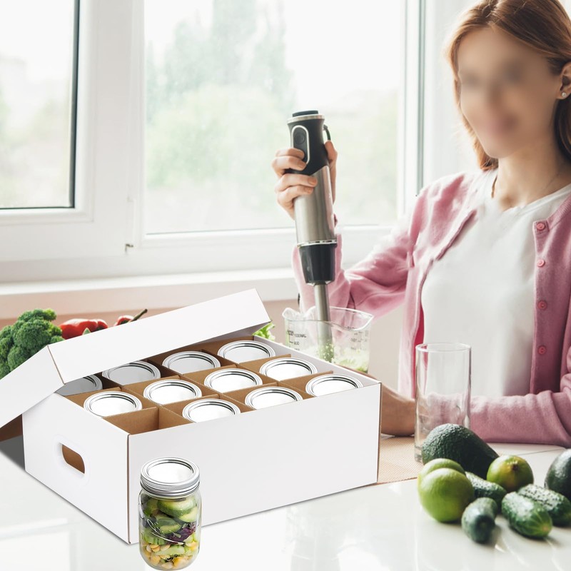 DIICCYO 6 Pcs Cardboard Mason Jar Storage Box for 16
