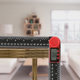 Digital Angle Ruler 360 Degrees Stainless Steel Angle Detector Digital Angle Inclinometer Protractor Measuring Tool Resolatio 0.05° (200mm)