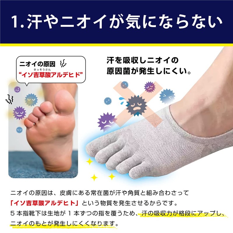 Lino Ulu 3 Pair Set x 5 Toe Socks x