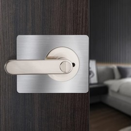 LOIYLLEN Door Reinforcement Plate, Door Lock Repair Plate, Stainless Steel Door Knobs Fixing Plate Bracket - Fix and Repair Locks on Doors - Prevent Door Lock Loose or Wobbly - Easy Install - (2 Pcs)